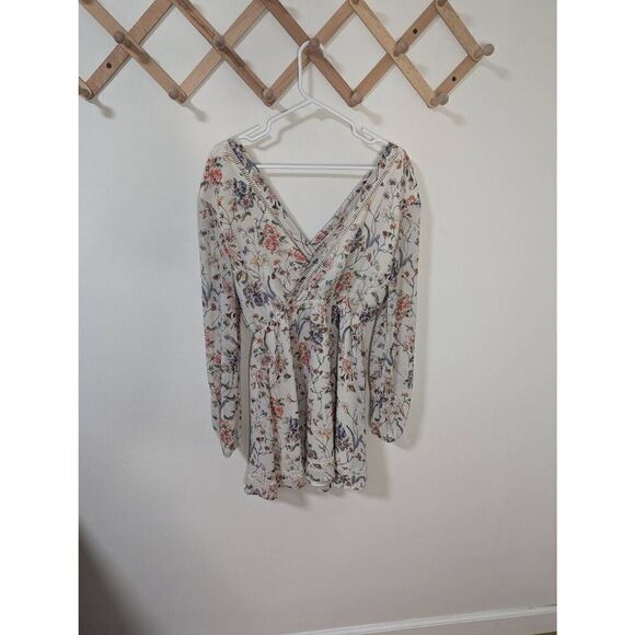 Cupcakes & Cashmere Long Sleeve Floral Dress - Size Small - Picture 5 of 8